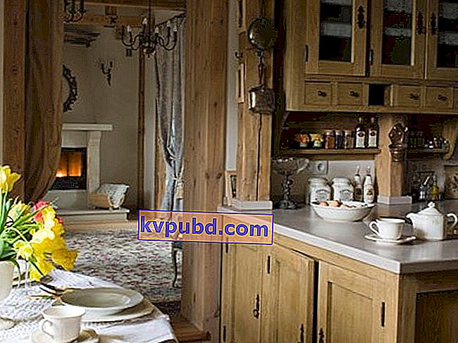 Cocina de estilo rústico: la cocina de estilo rústico es el corazón del hogar.  En el centro del interior, debe haber una mesa espaciosa rodeada ...